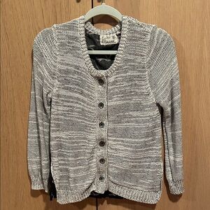 Anthropologie Field and Flower mixed media Textured Gray Cardigan